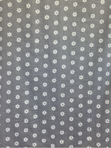 19970 Poly Cotton Daisy Black Gingham