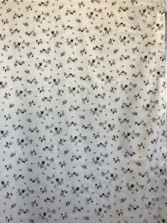 20088 Cotton Linen Cream Brown Rose Vine