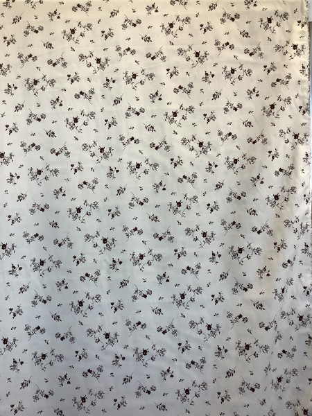 20088 Cotton Linen Cream Brown Rose Vine