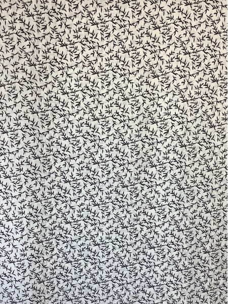 20167 100% Polyester Cream Black Leaf