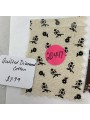 20447 Quilted Diamond Cotton Cream Black Floral