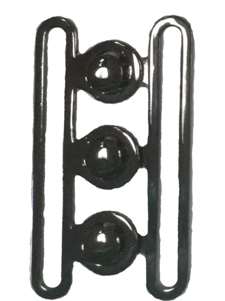 Buckle 174 2 1/2 Black Silver Clasp