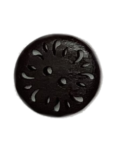 1496 Wooden Button with cutouts Black