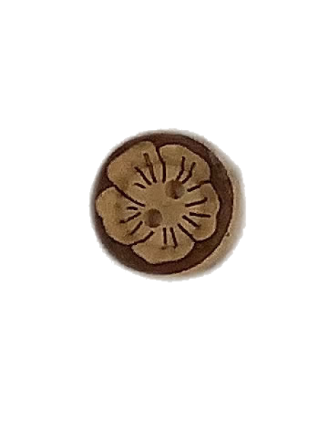 1499 Wooden Button Brown tan
