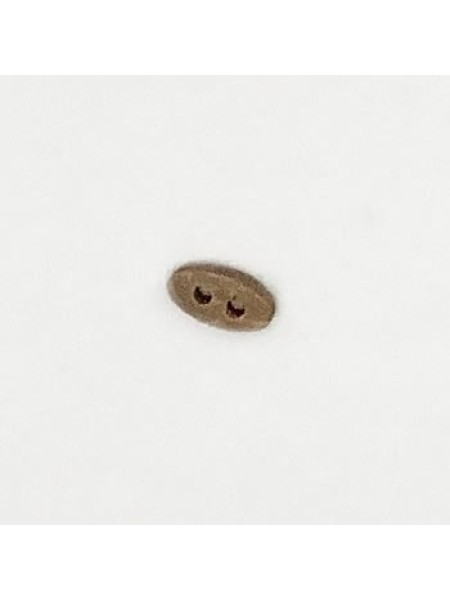 1503 Wooden Button Tiny Oval Brown