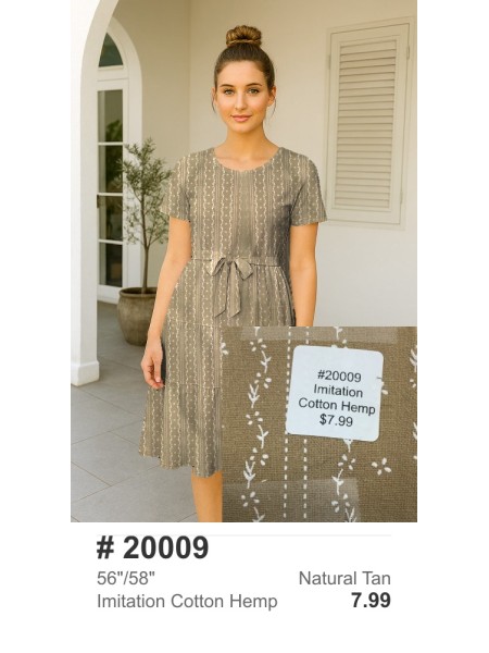 20009 Imitation Cotton Hemp Brown