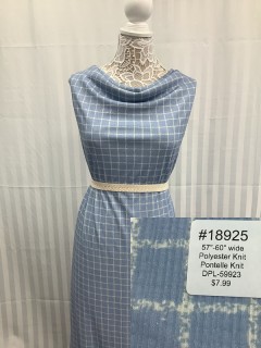 18925 Polyester Pontelle Knit Blue Checkered