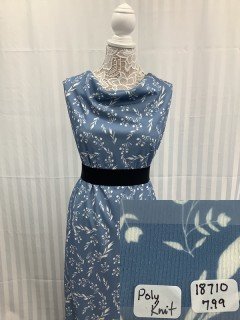 18710 Poly Knit Blue Floral