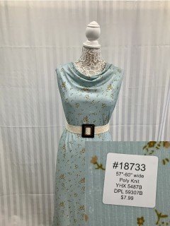 18733 Poly Knit Blue Floral