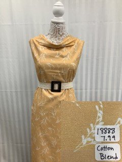 18888 Cotton Blend Gold with White Floral