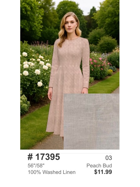 17398 100% Washed Linen Peach Bud