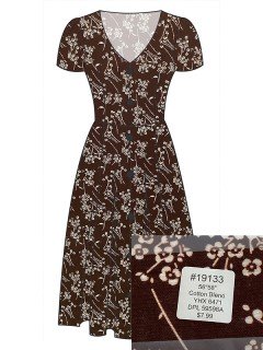 19133 YHX 6471 Brown Floral