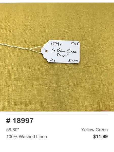 18997 100% Washed Linen Yellow Green
