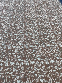 19271 Cotton Denim Brown Floral