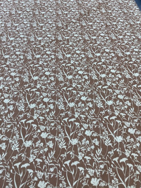 19271 Cotton Denim Brown Floral
