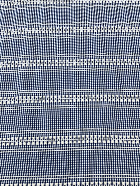 19352 Poly Rayon Gingham Navy Blue