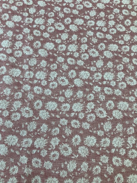 19440 Linen/Cotton Blend Burgundy/Tan
