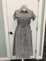 Pinstriped Dress with Waist Belt Pinstriped Dress with Waist Belt