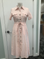 Pinstriped Dress with Waist Belt Pinstriped Dress with Waist Belt