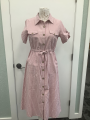 Pinstriped Dress with Waist Belt Pinstriped Dress with Waist Belt