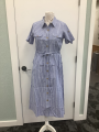 Pinstriped Dress with Waist Belt Pinstriped Dress with Waist Belt