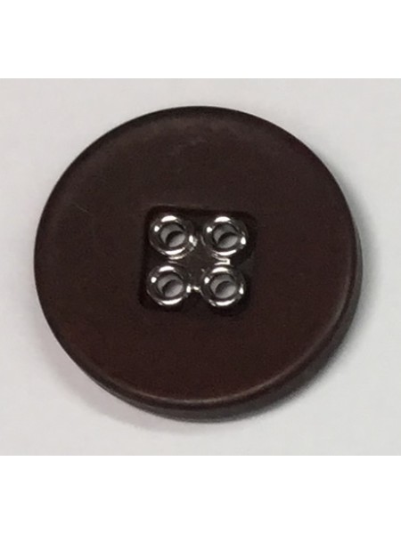Button 1052 Plastic choc brown  1.125