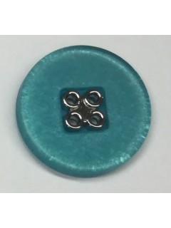 Button 524 Plastic aqua satin 1.125