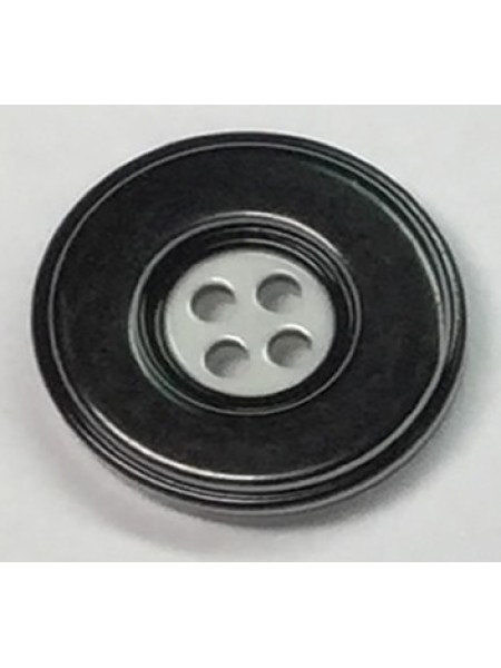 Button 547 Plastic black shiny 0.875