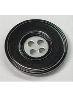 Button 547 Plastic black shiny 0.875