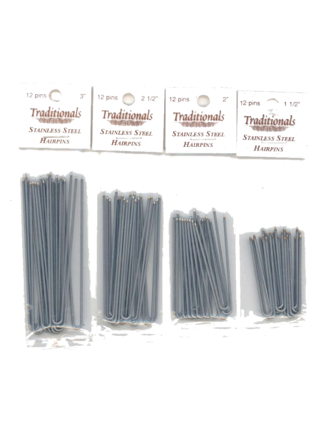 Heavy Weight Straight Silver Hair Pins