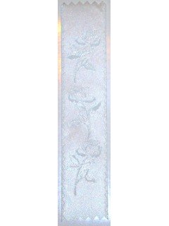 Rose Embossed Ribbon White